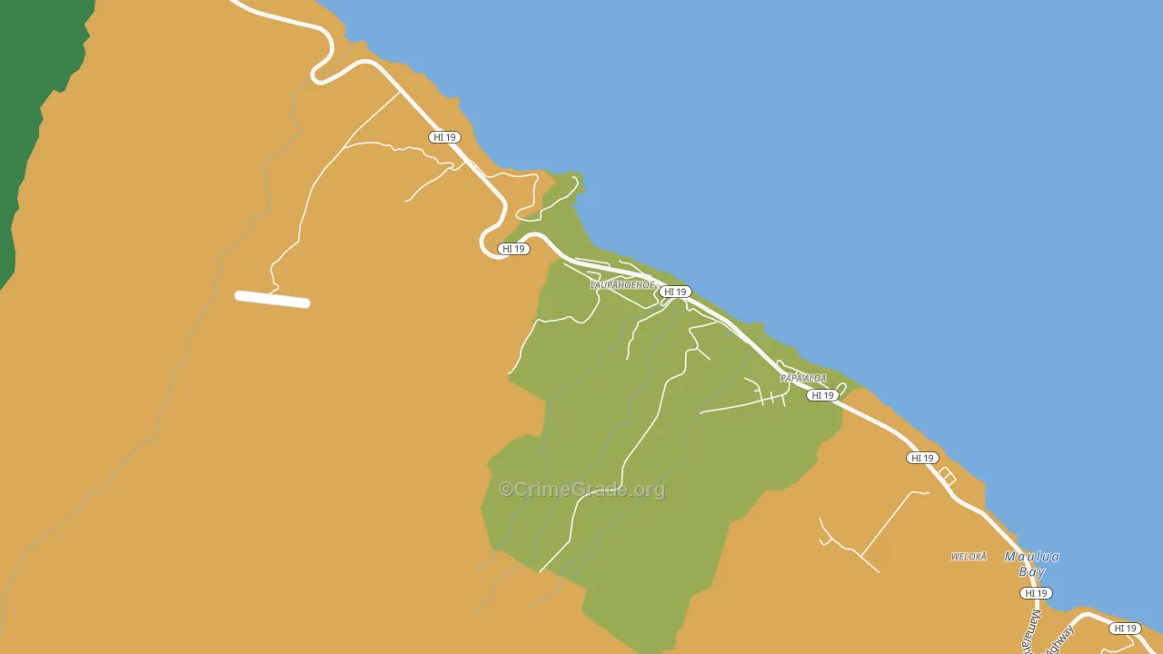 Laupahoehoe, HI Map of Arson Rates