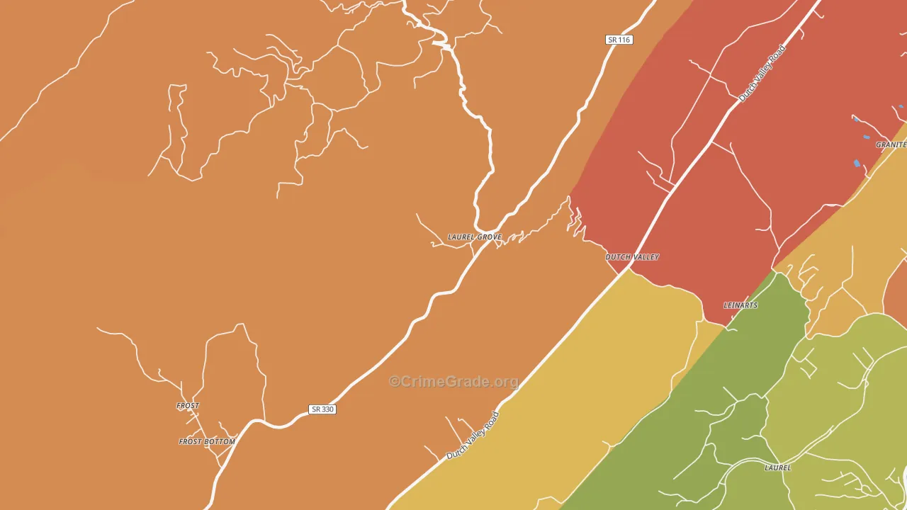 Laurel Grove, TN Map of Arson Rates