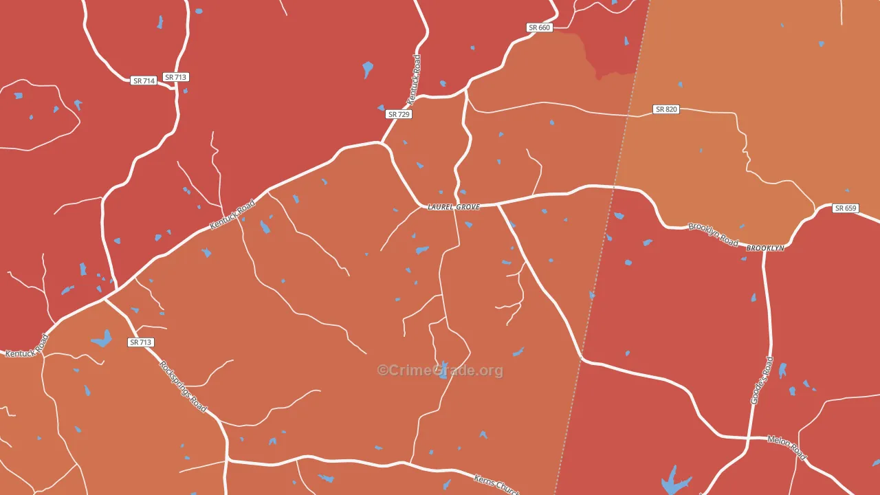 Laurel Grove, VA Map of Arson Rates