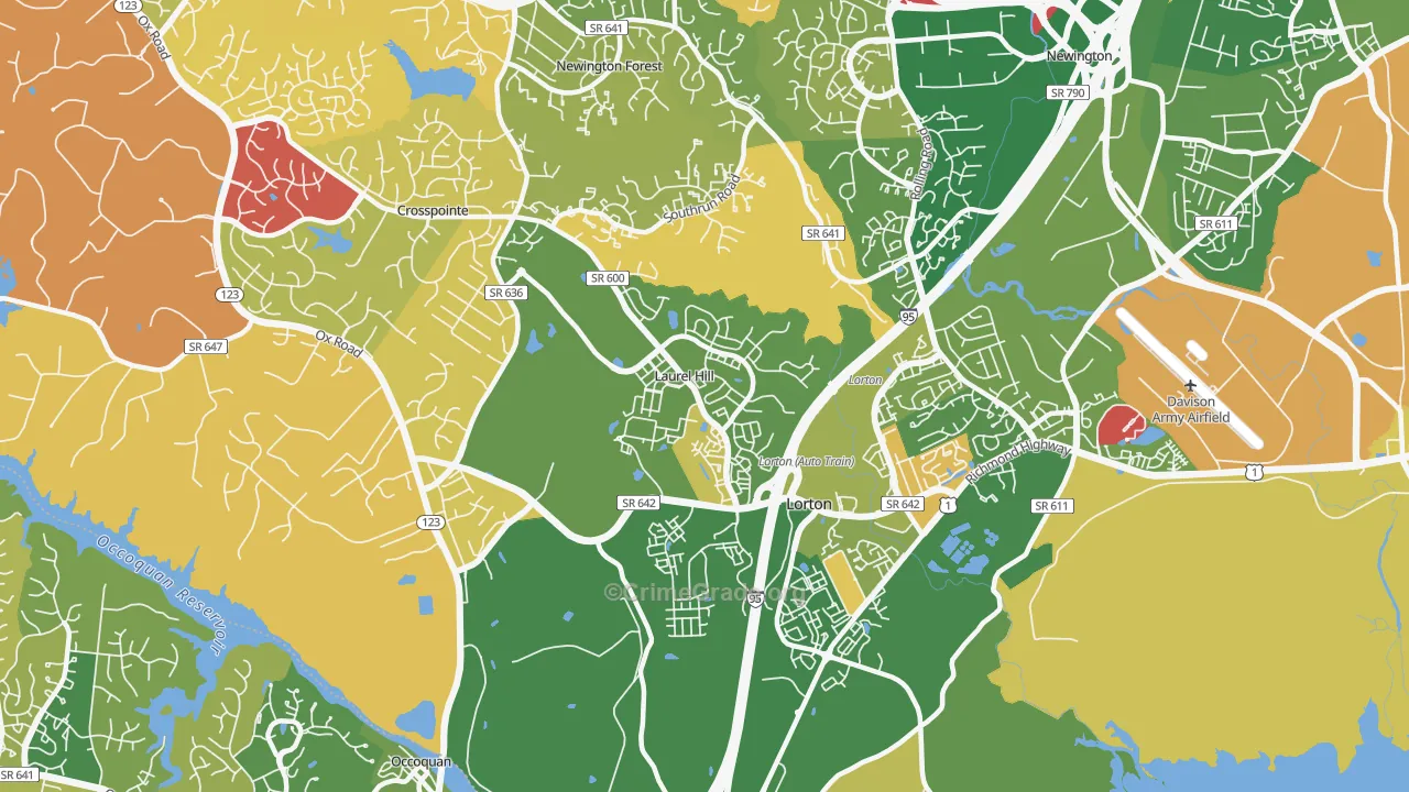 Laurel Hill, VA Map of Arson Rates
