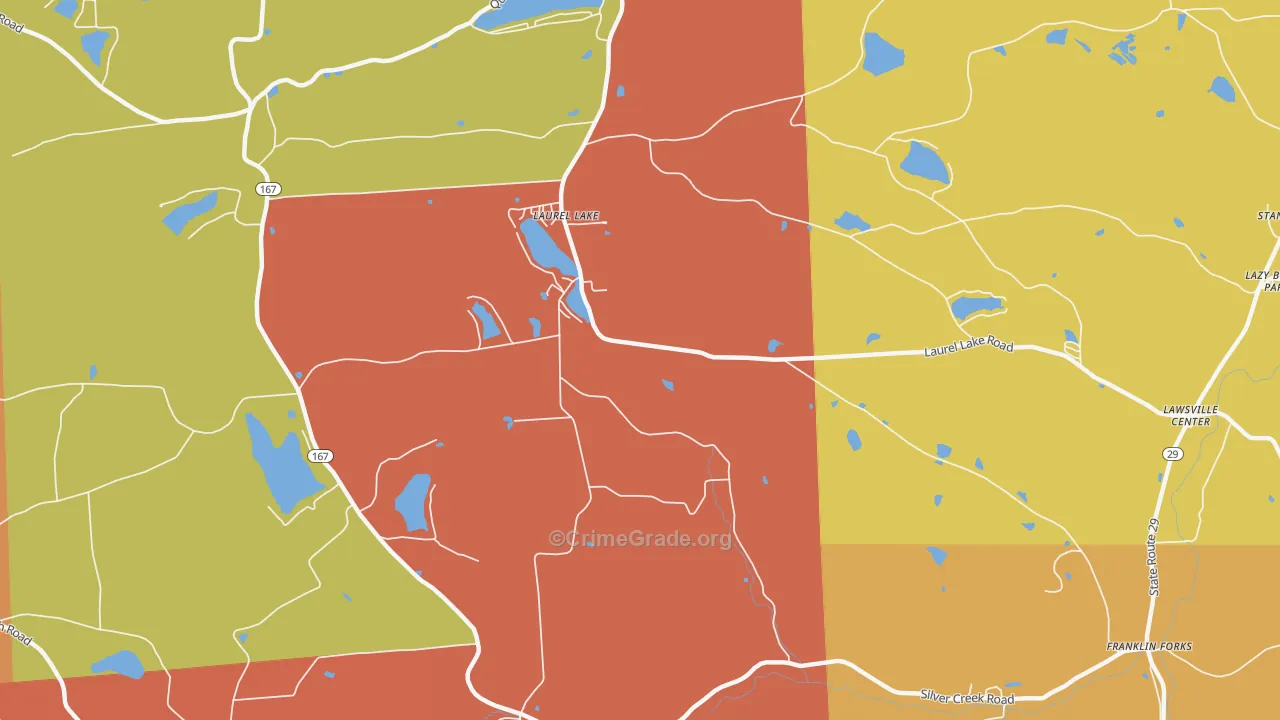 Laurel Lake, PA Map of Arson Rates