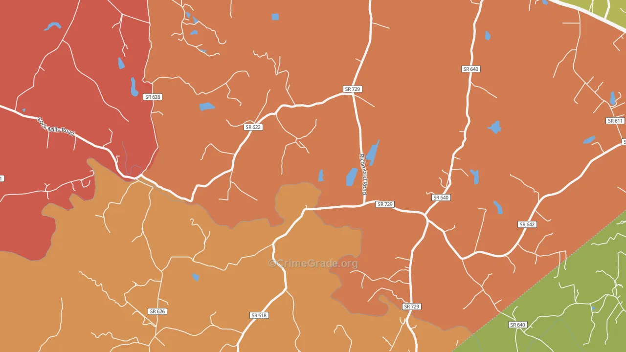 Laurel Mills, VA Map of Arson Rates
