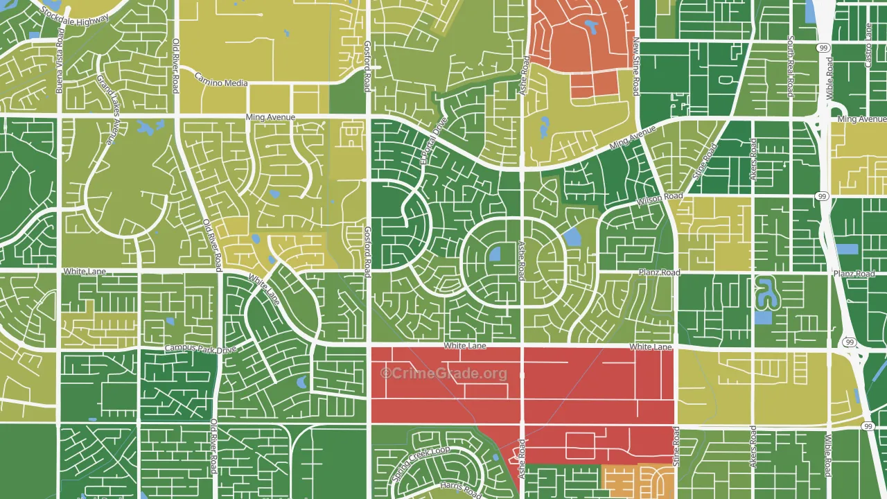 Laurelglen, Bakersfield, CA Map of Arson Rates