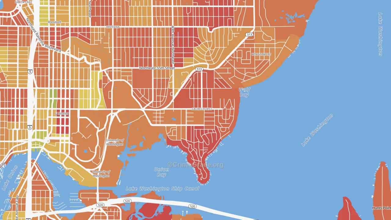 Laurelhurst, Seattle, WA Map of Arson Rates