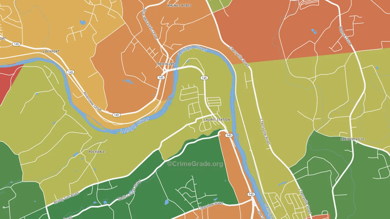 Laurys Station, PA Map of Arson Rates