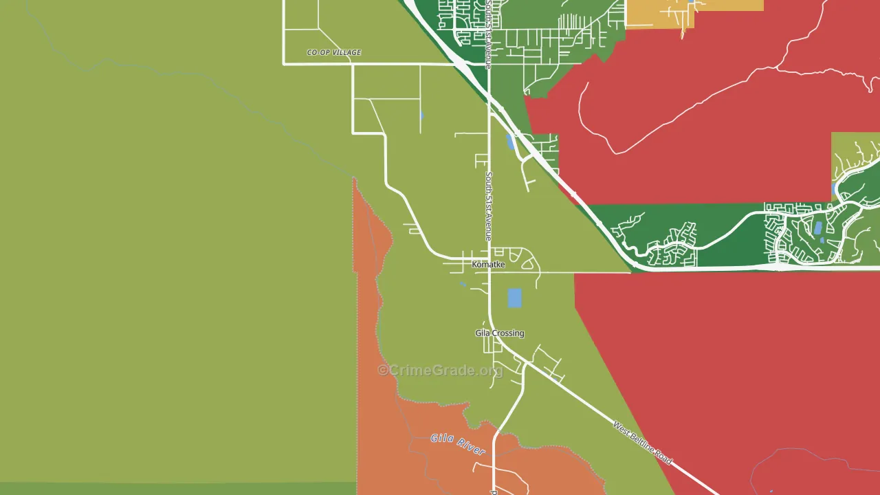 Laveen Village, AZ Map of Arson Rates