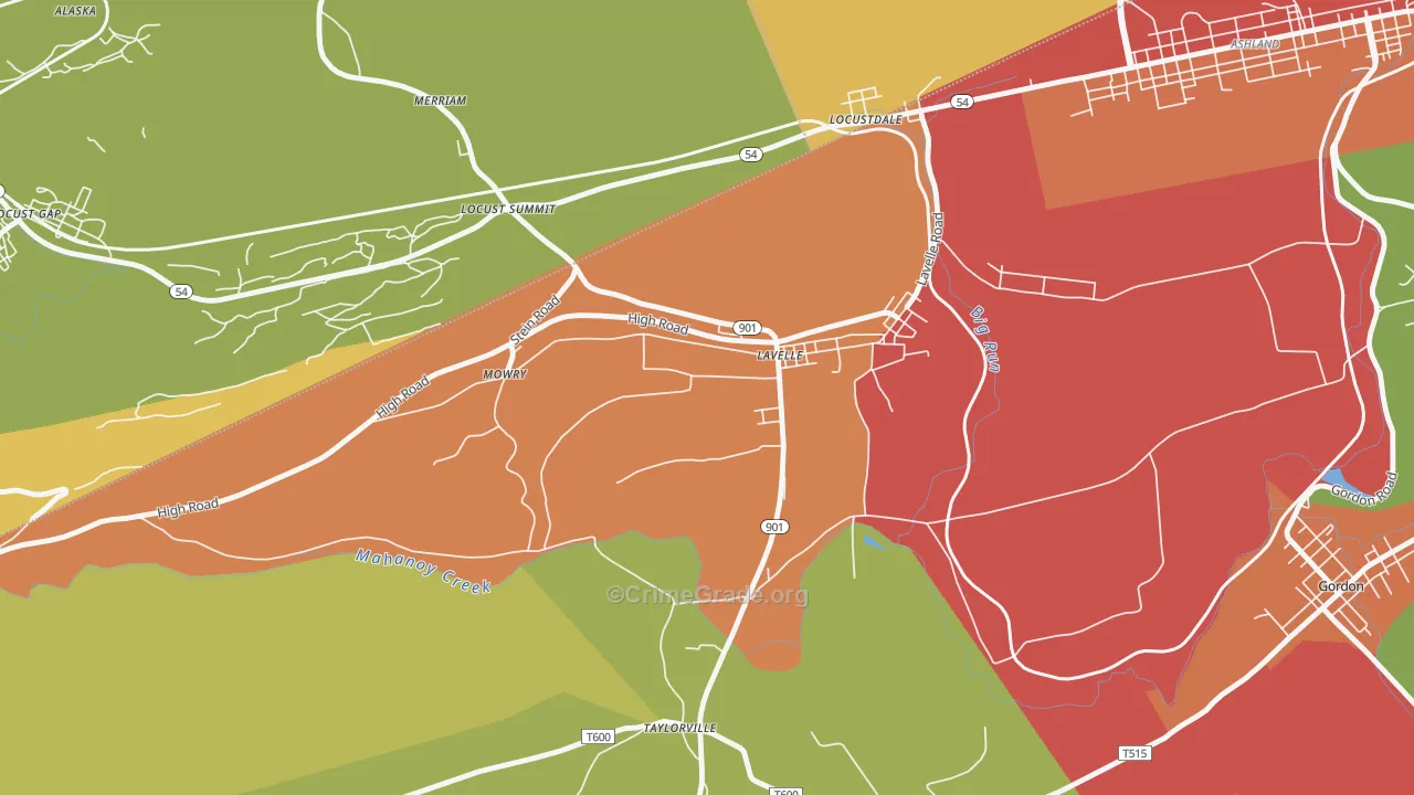 Lavelle, PA Map of Arson Rates