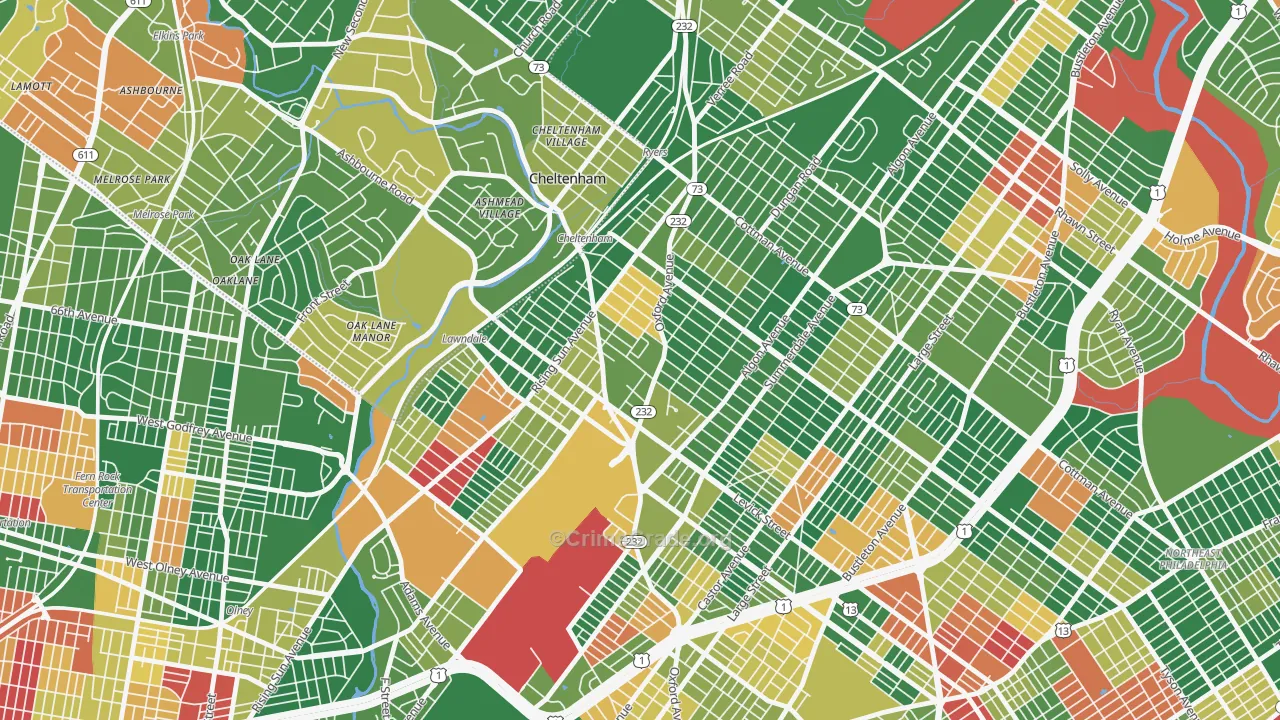 Lawndale, Philadelphia, PA Map of Arson Rates