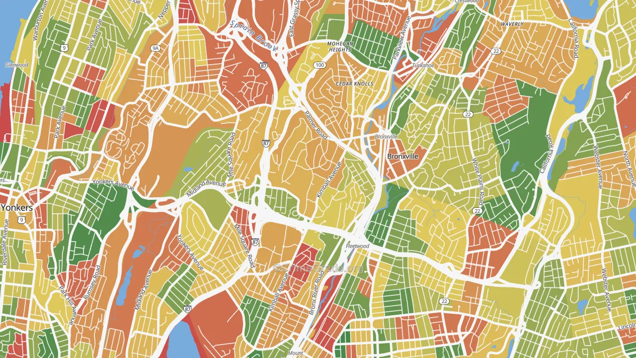 Lawrence Park, Bronxville, NY Map of Arson Rates