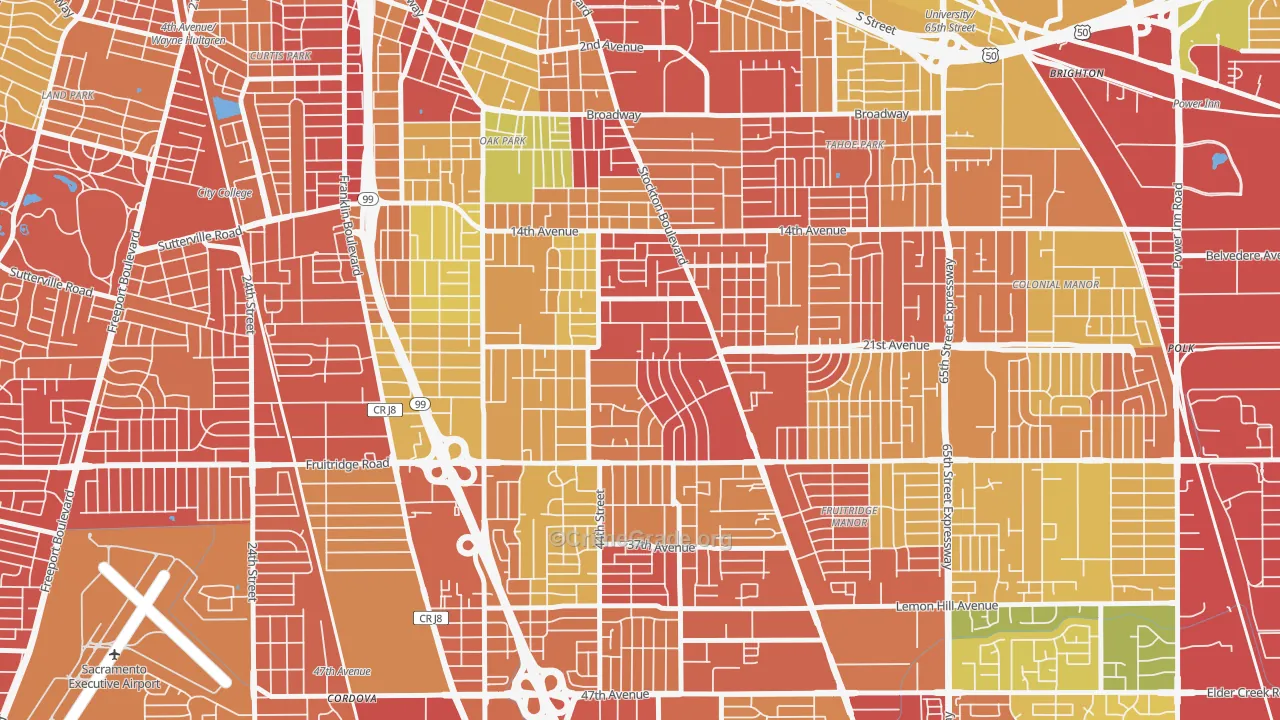 Lawrence Park, Sacramento, CA Map of Arson Rates