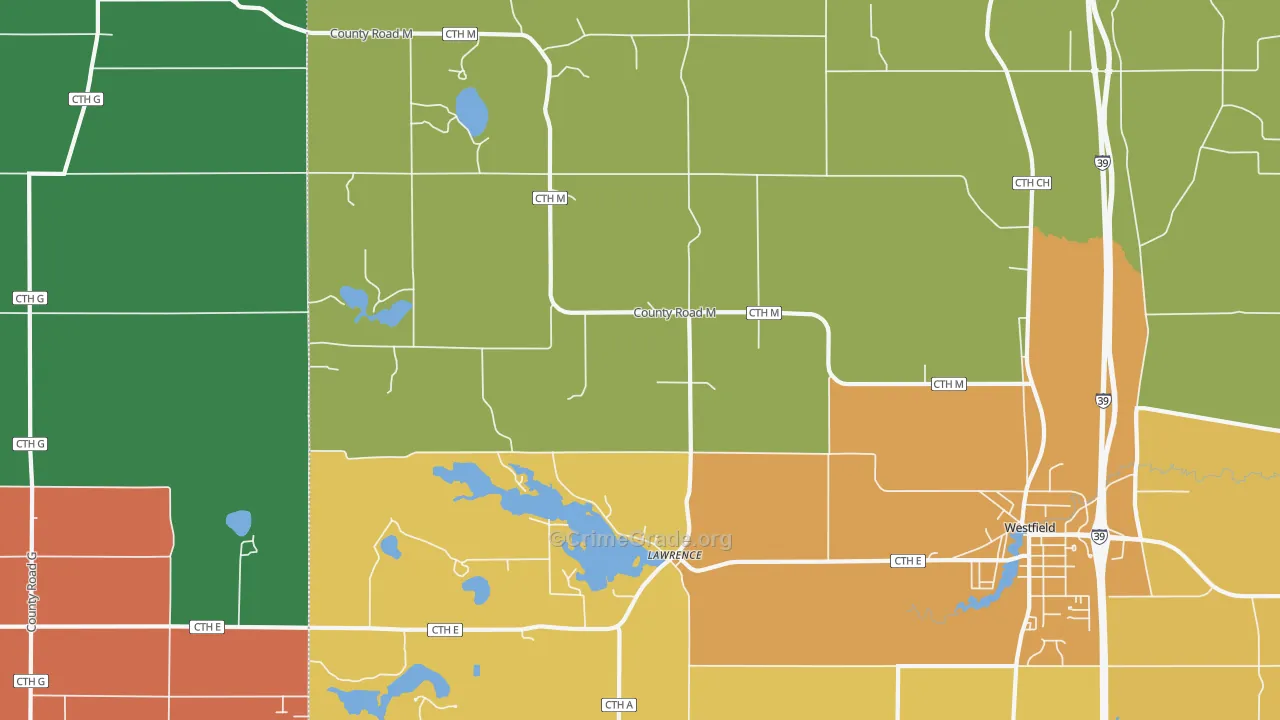 Lawrence, WI Map of Arson Rates