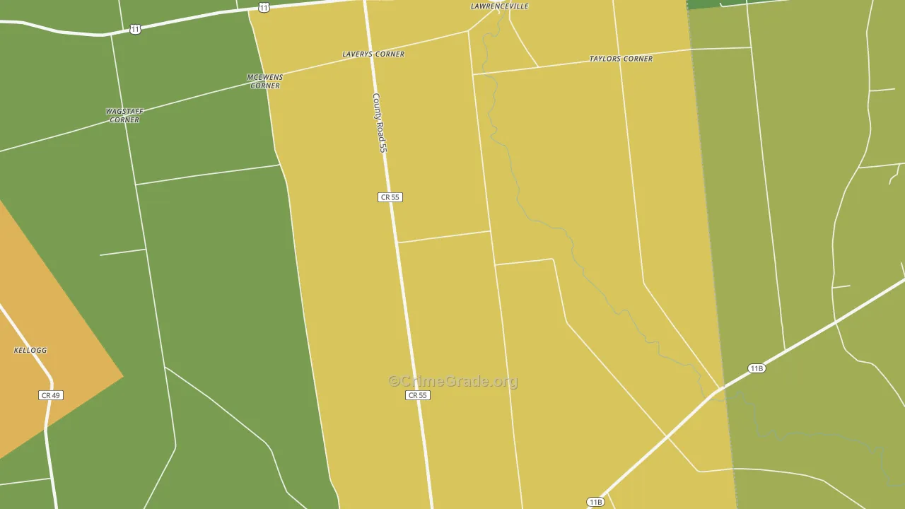 Lawrenceville, NY Map of Arson Rates