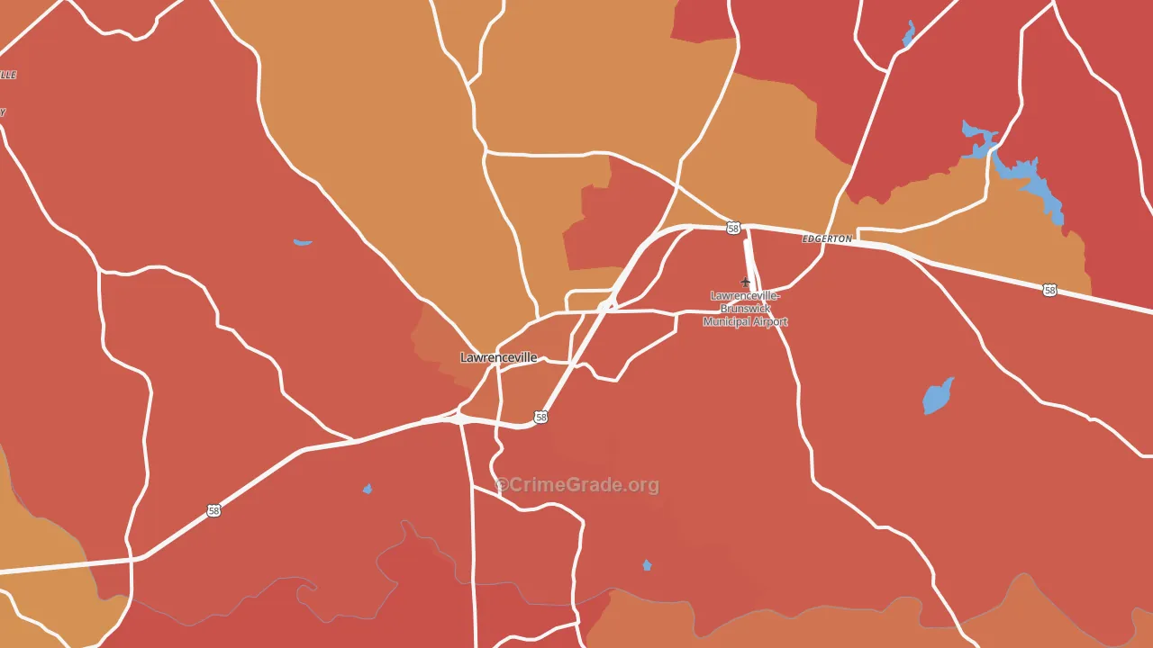 Lawrenceville, VA Map of Arson Rates