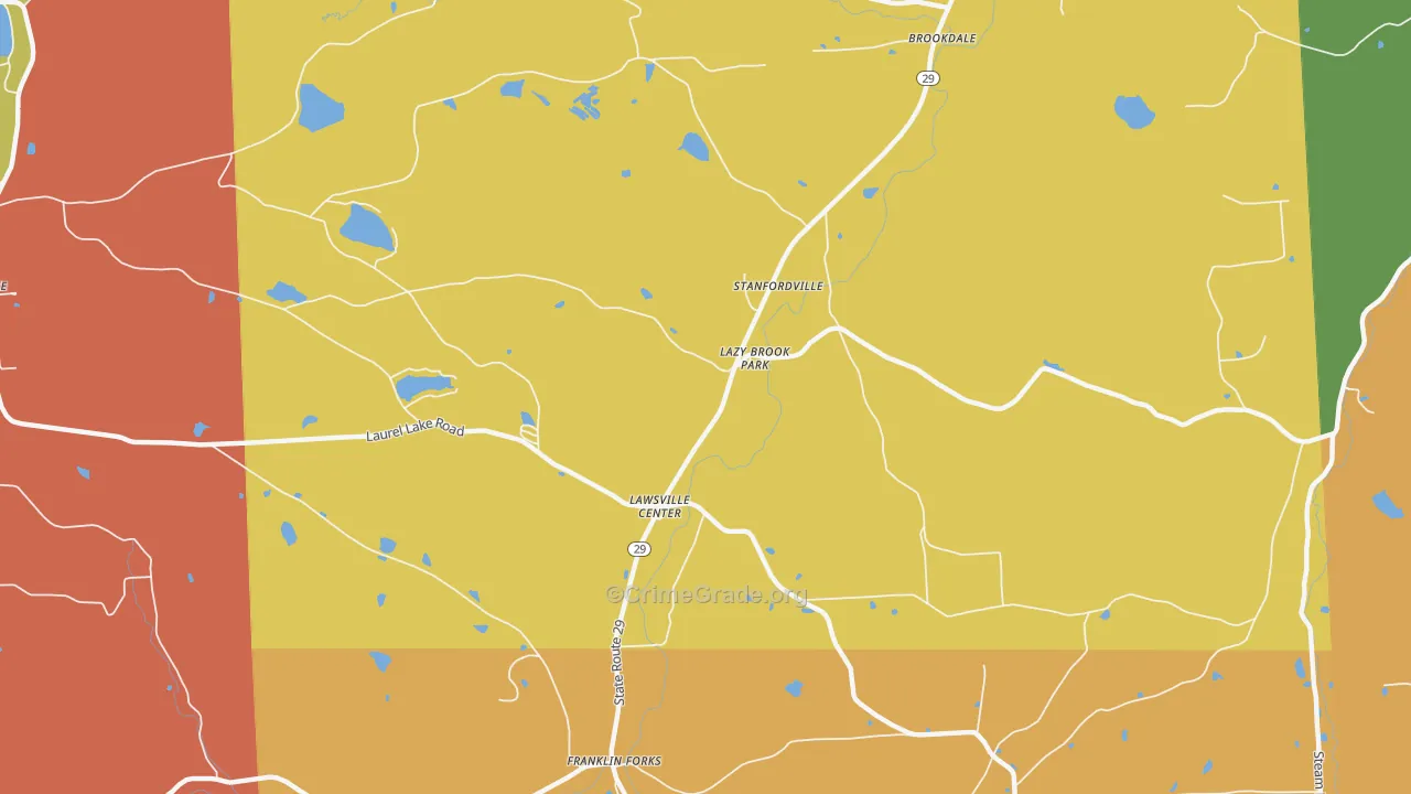 Lawsville Center, PA Map of Arson Rates