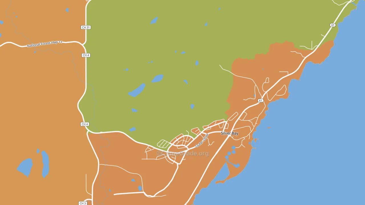 Lax Lake, MN Map of Arson Rates