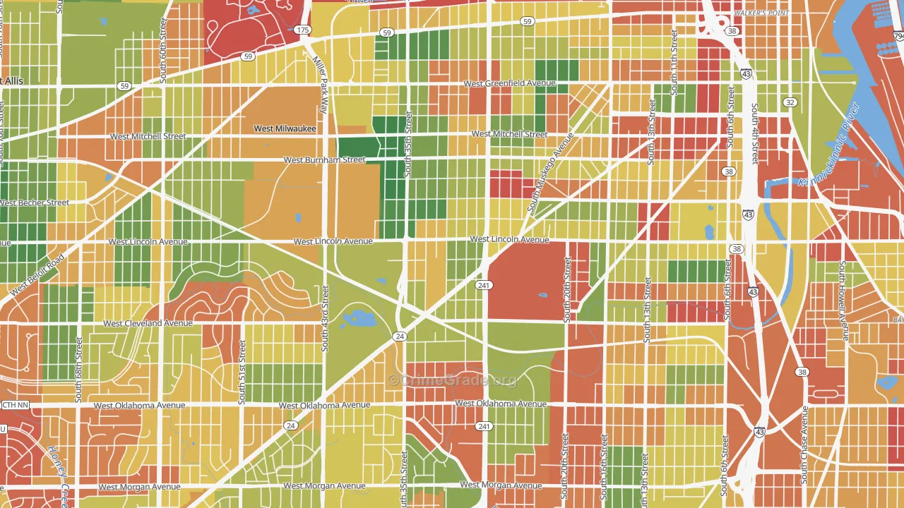 Layton Park, Milwaukee, WI Map of Arson Rates