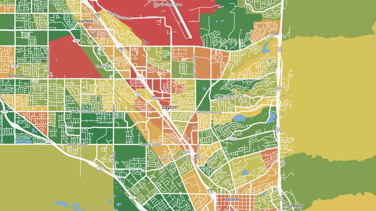 Layton, UT Map of Arson Rates