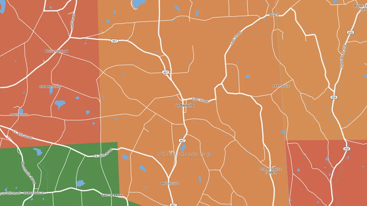 Le Raysville, PA Map of Arson Rates