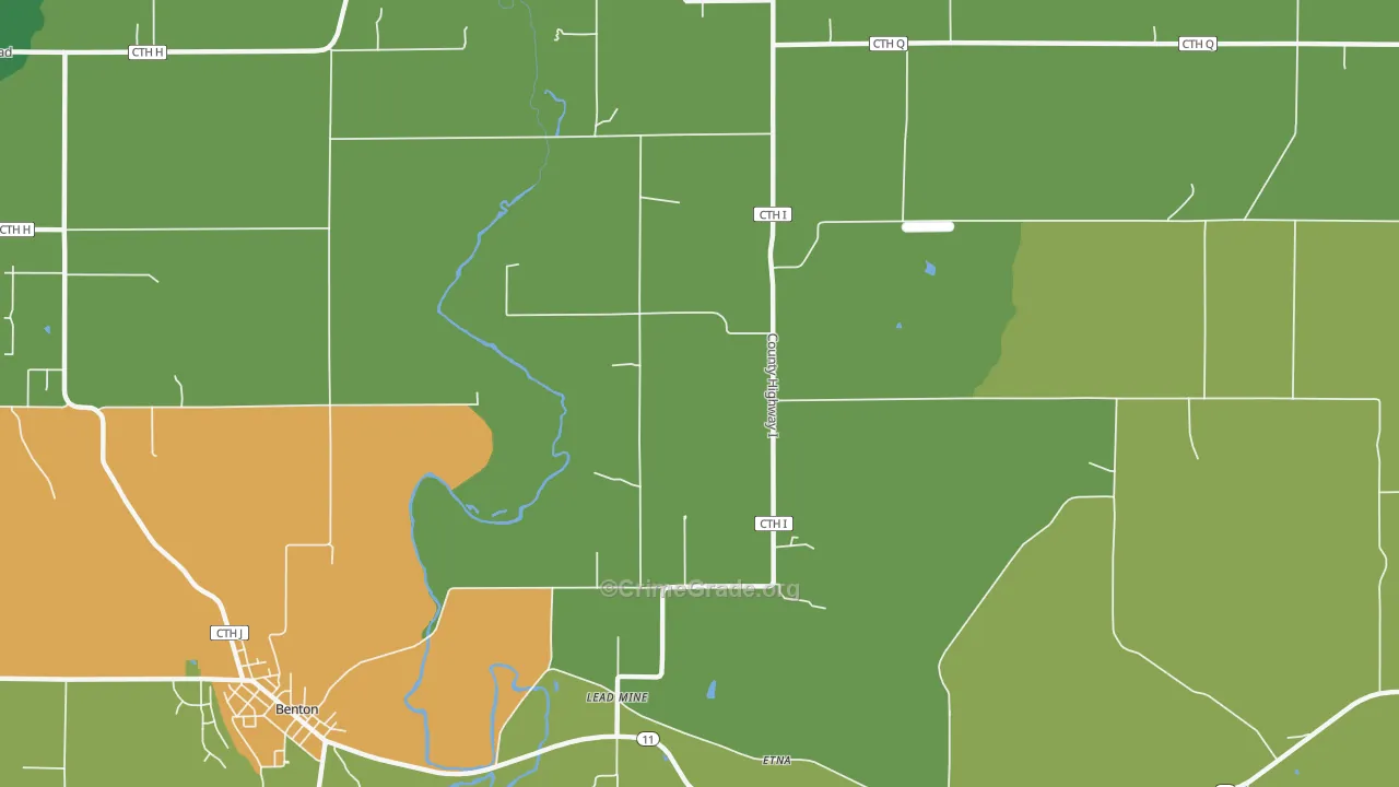 Lead Mine, WI Map of Arson Rates