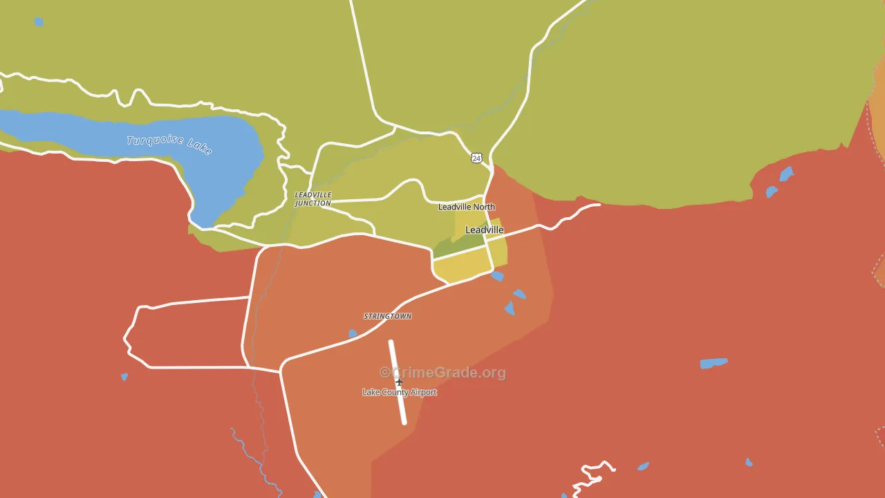 Leadville, CO Map of Arson Rates