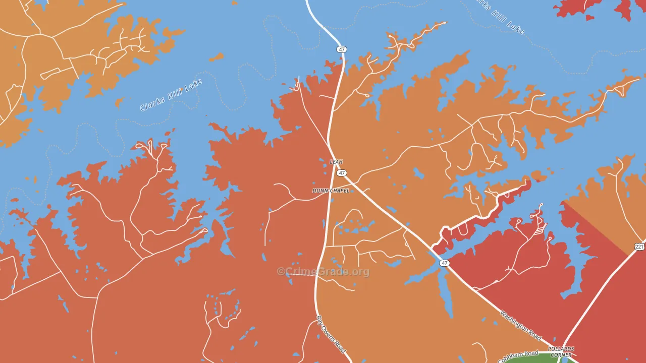 Leah, GA Map of Arson Rates