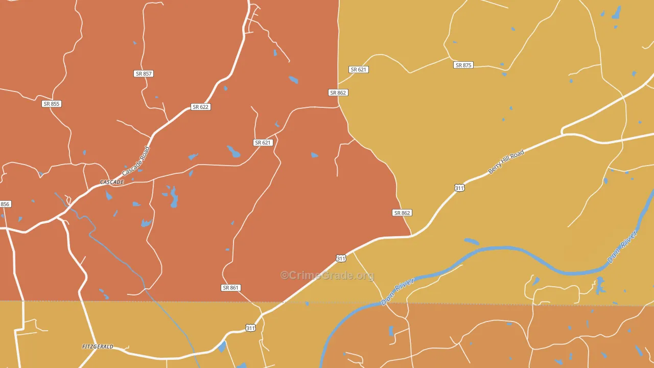 Leaksville Junction, VA Map of Arson Rates