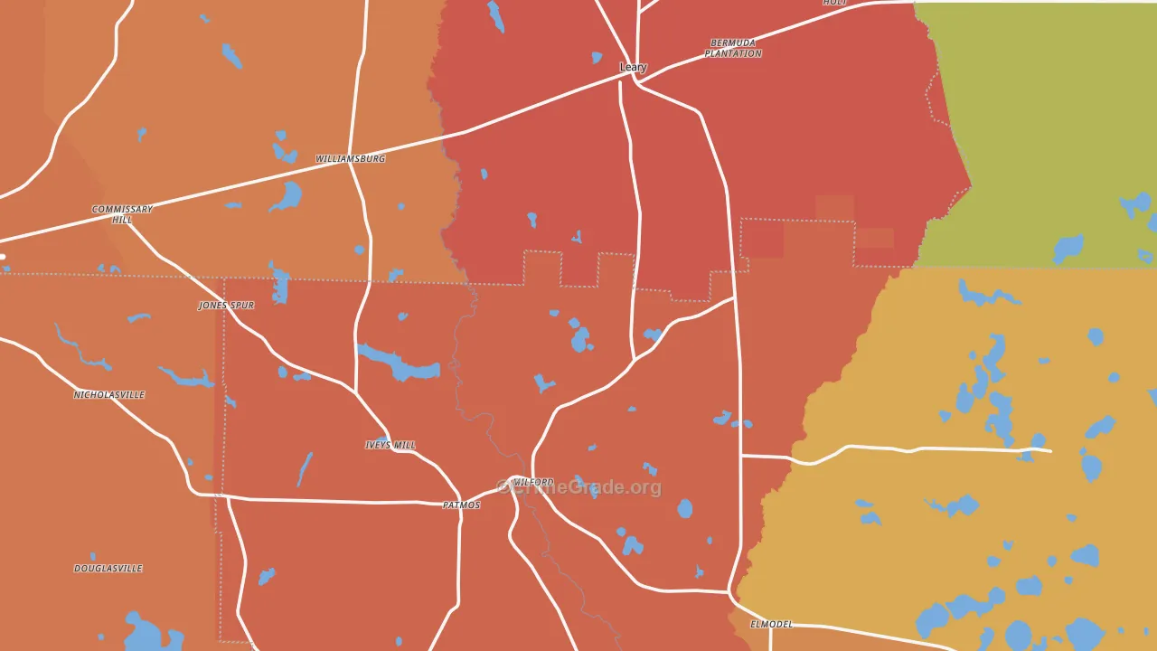 Leary, GA Map of Arson Rates
