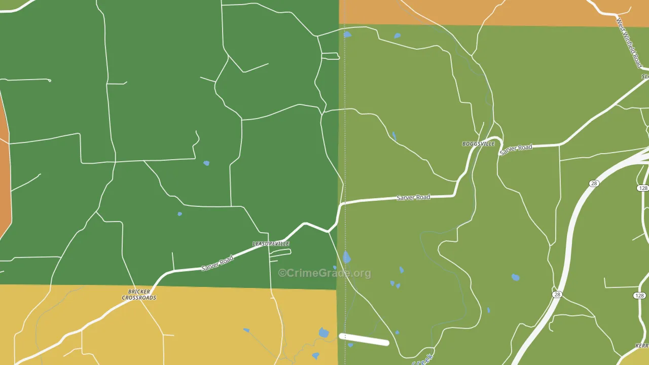 Leasuresville, PA Map of Arson Rates
