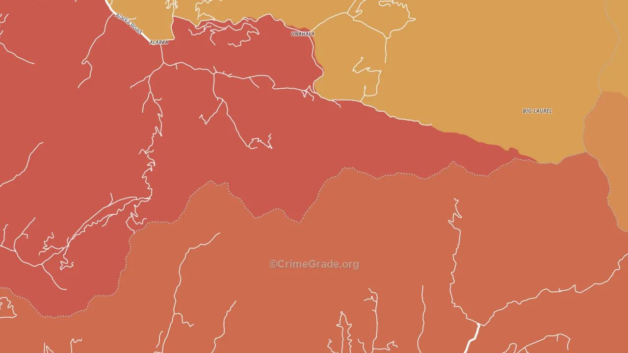 Leatherman, NC Map of Arson Rates