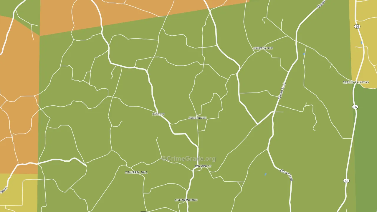 Leatherwood, PA Map of Arson Rates