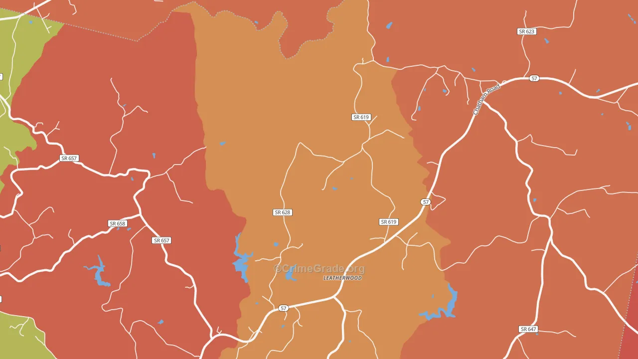 Leatherwood, VA Map of Arson Rates