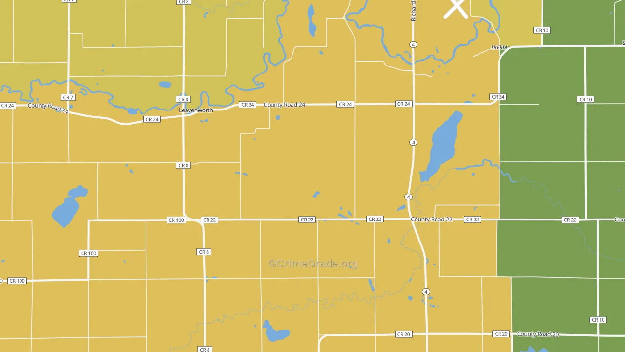 Leavenworth, MN Map of Arson Rates