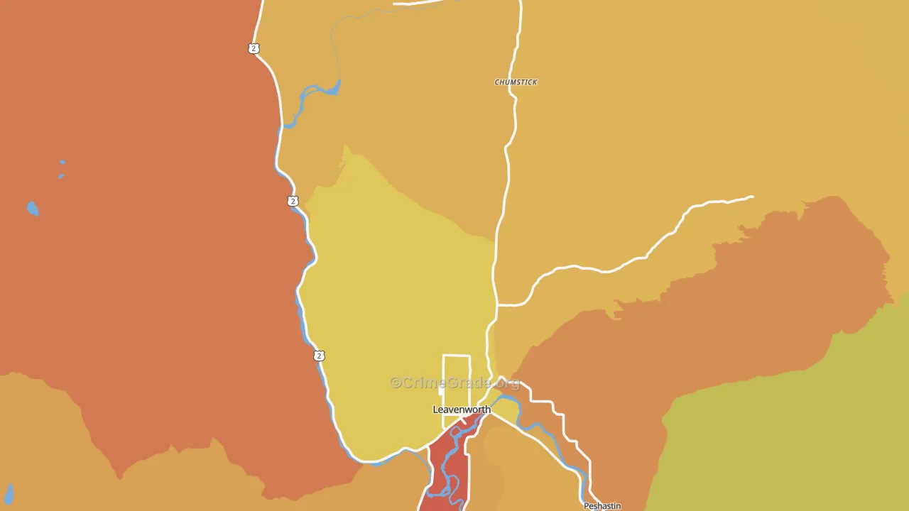 Leavenworth, WA Map of Arson Rates