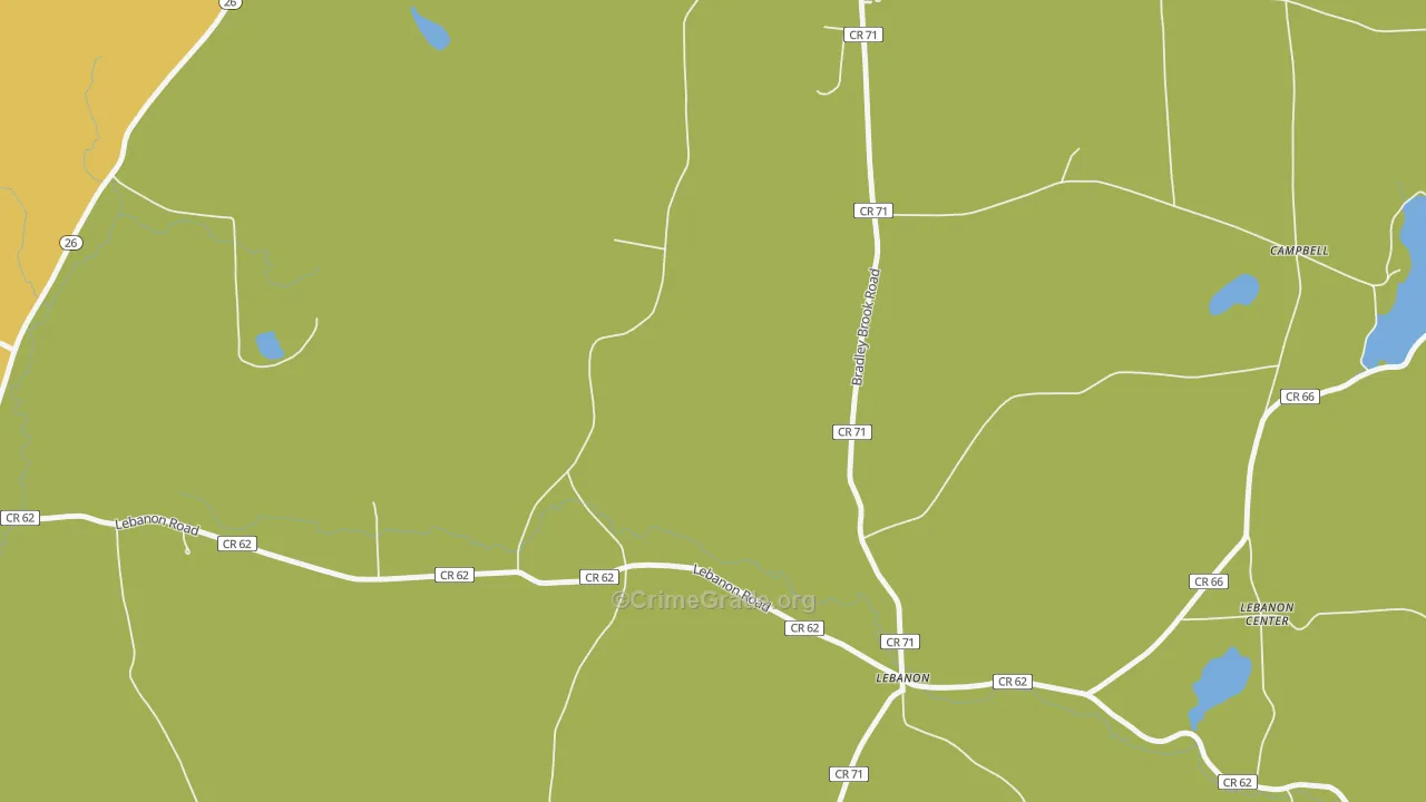Lebanon, NY Map of Arson Rates