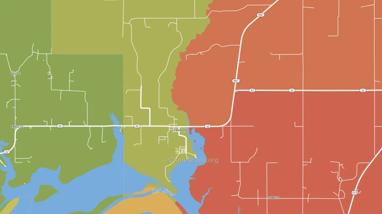 Lebanon, OK Map of Arson Rates