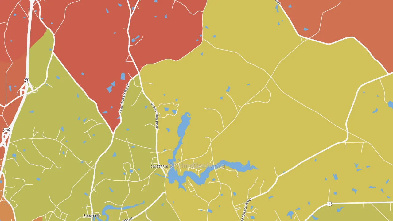 Ledbetter, NC Map of Arson Rates
