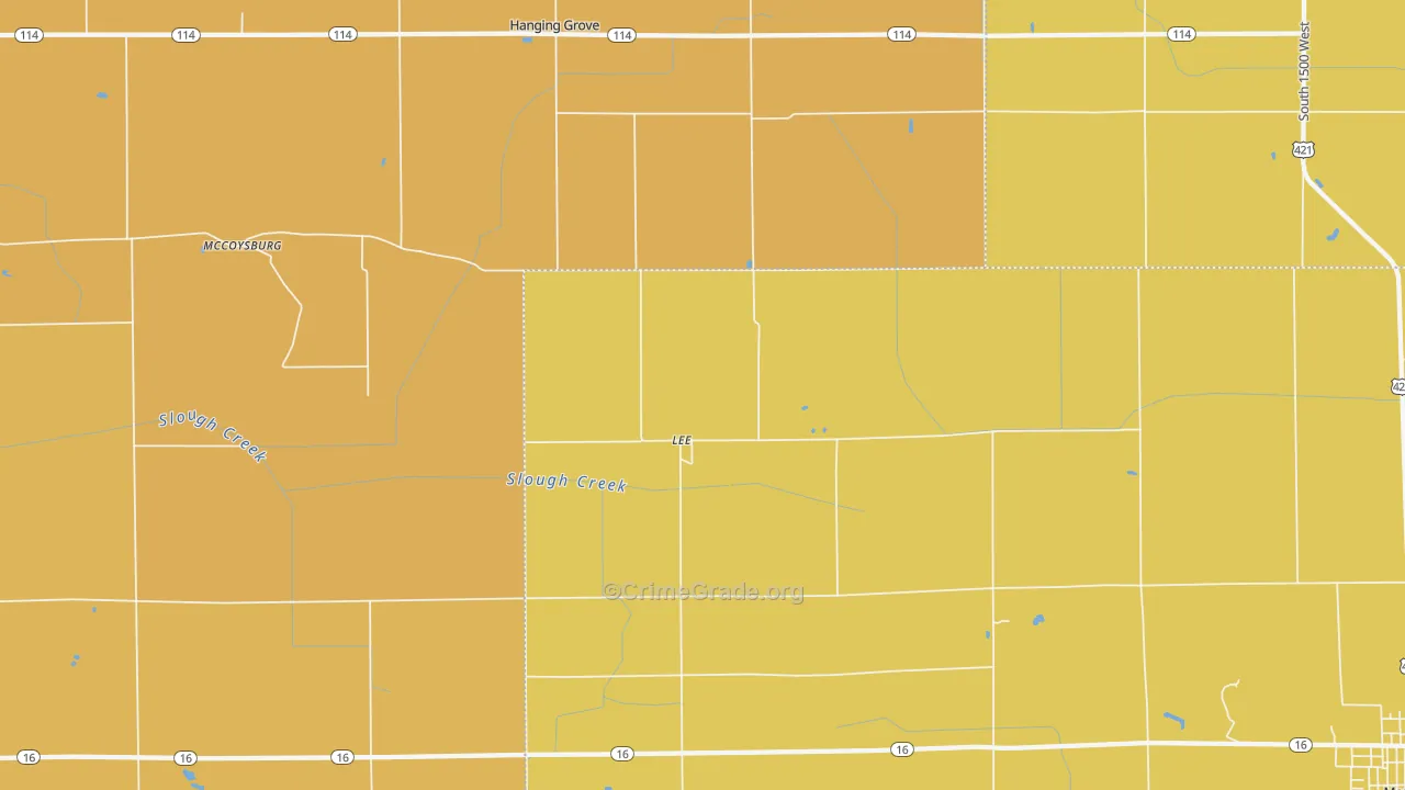 Lee, IN Map of Arson Rates