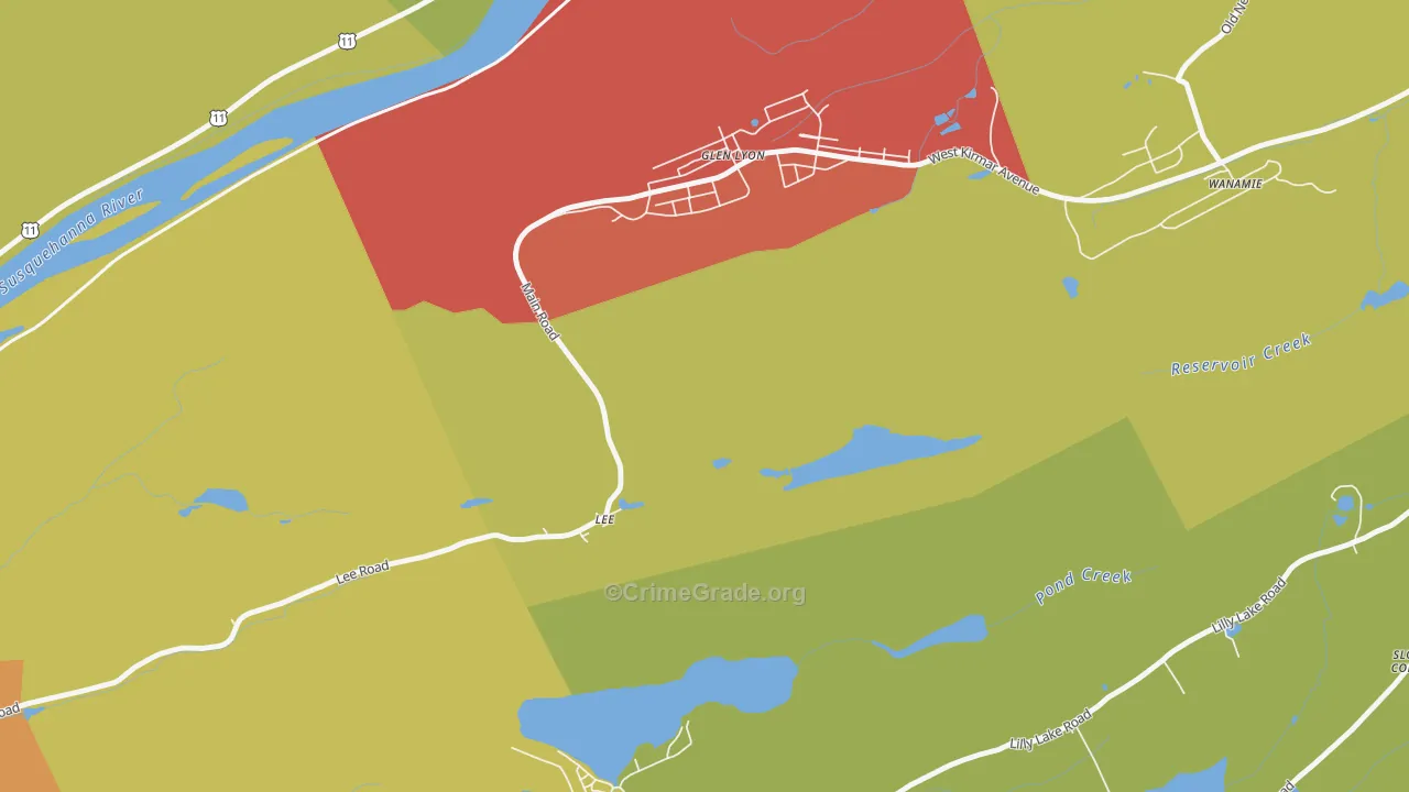 Lee, PA Map of Arson Rates