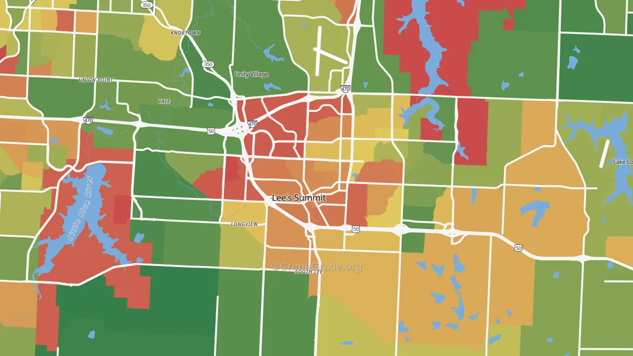 Lees Summit, MO Map of Arson Rates