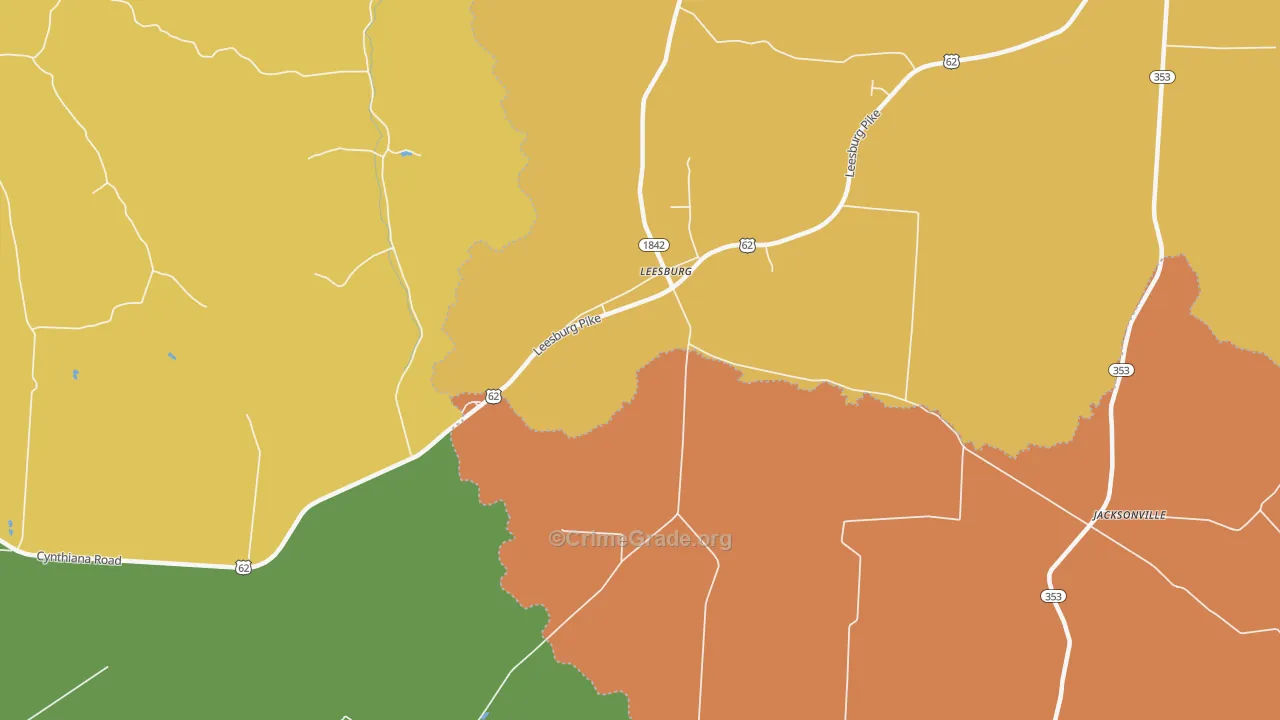 Leesburg, KY Map of Arson Rates