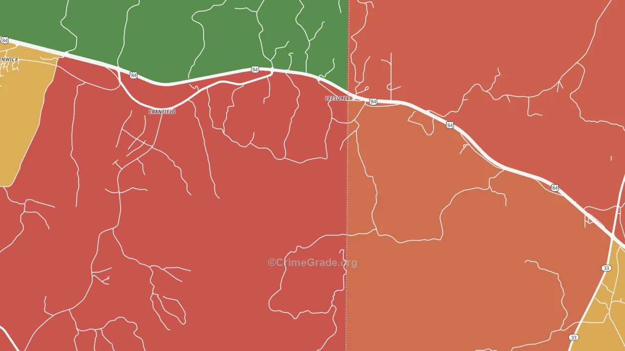 Leesdale, MS Map of Arson Rates
