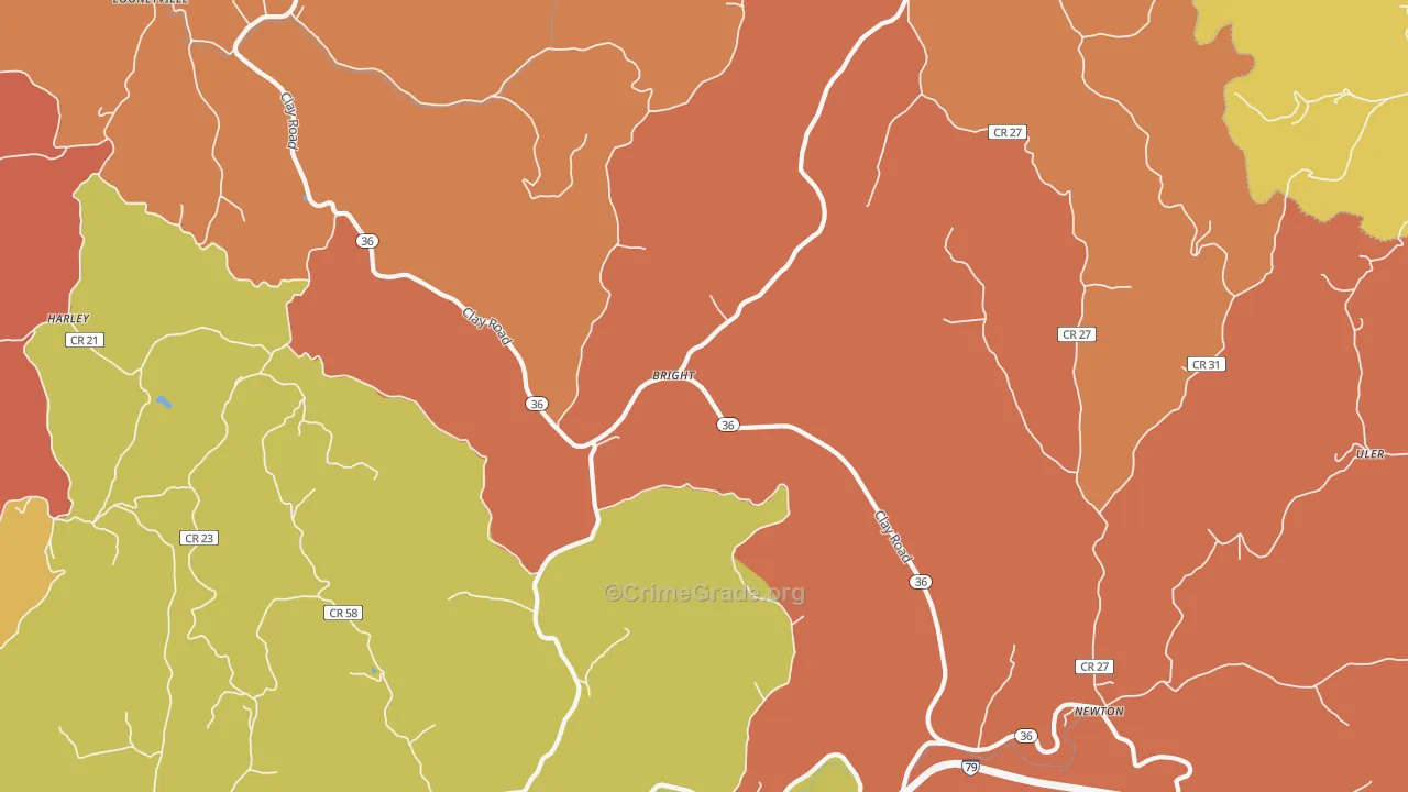 Left Hand, WV Map of Arson Rates