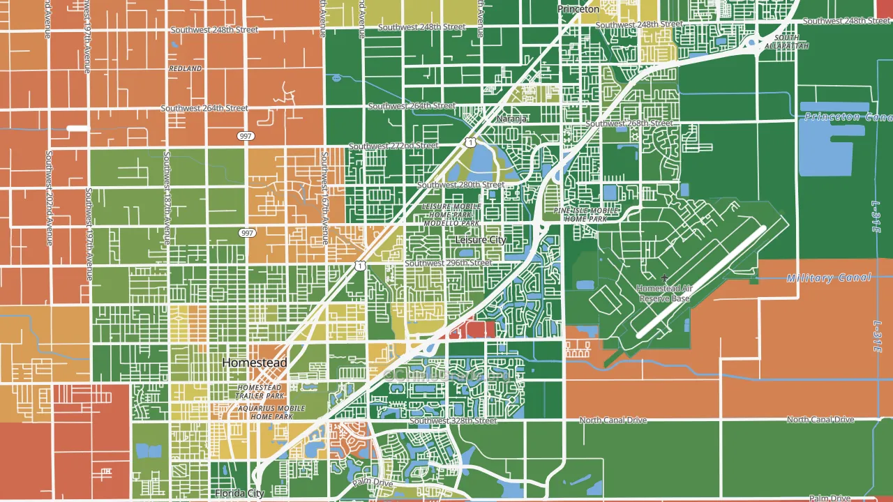Leisure City, FL Map of Arson Rates