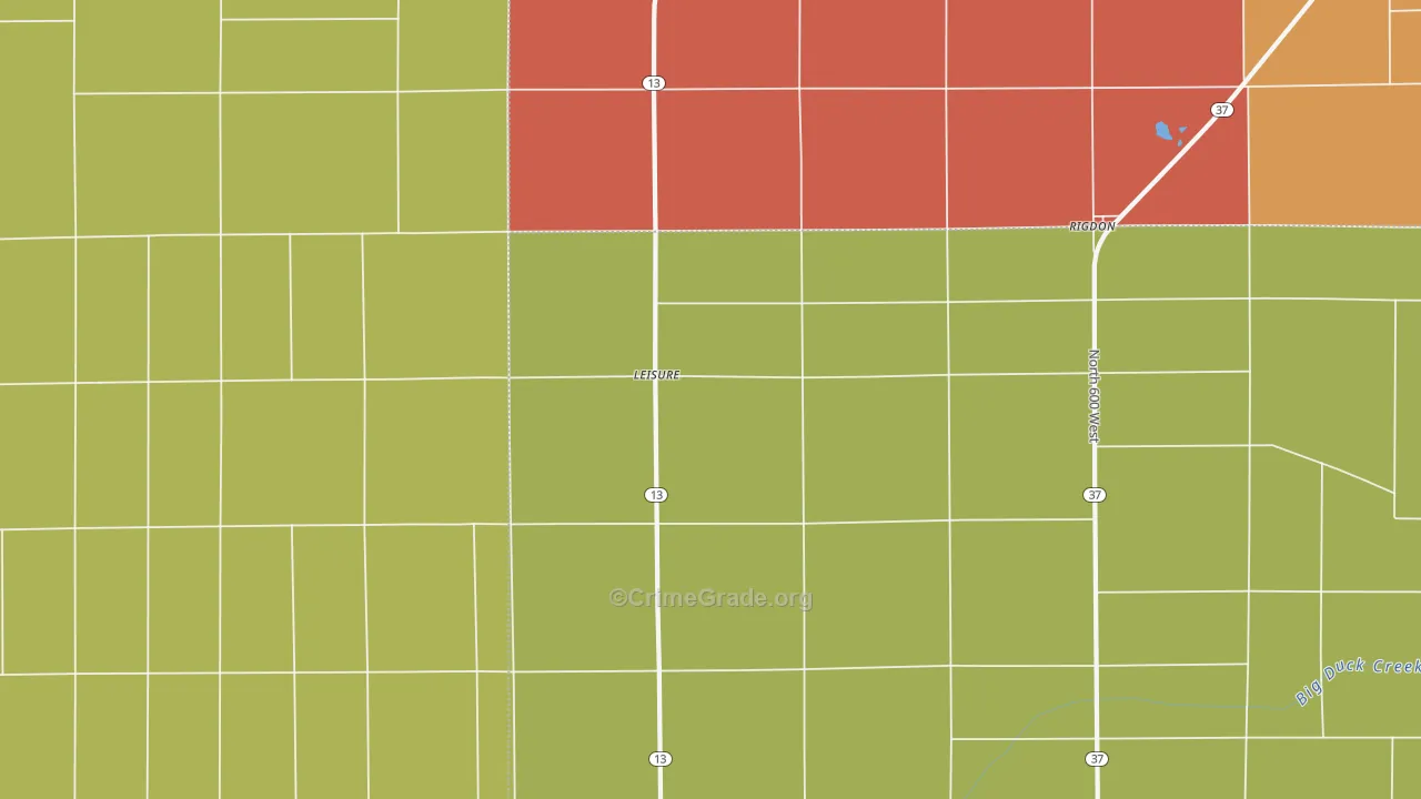 Leisure, IN Map of Arson Rates
