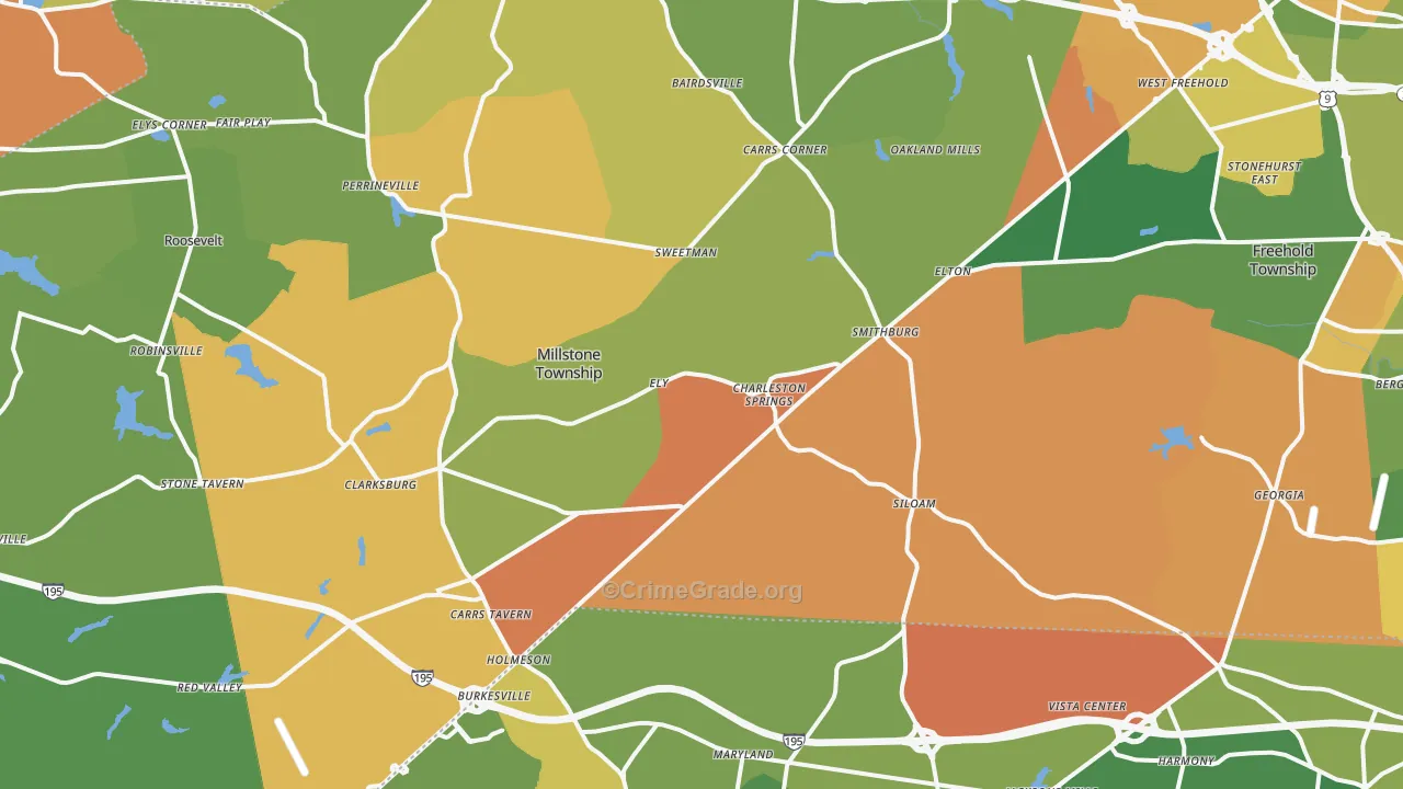 Leisure Knoll, NJ Map of Arson Rates