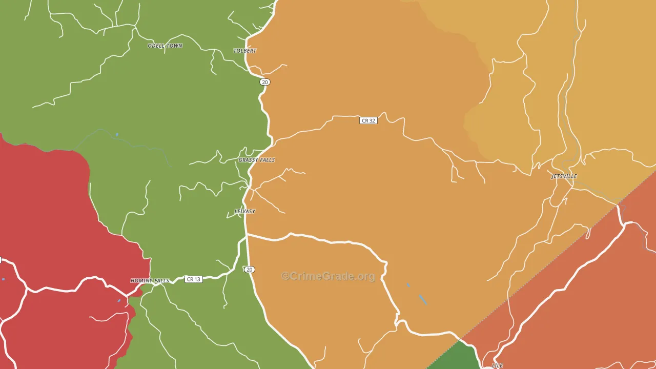 Leivasy, WV Map of Arson Rates