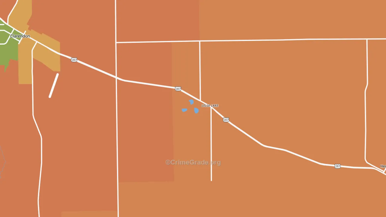 Lelia Lake, TX Map of Arson Rates