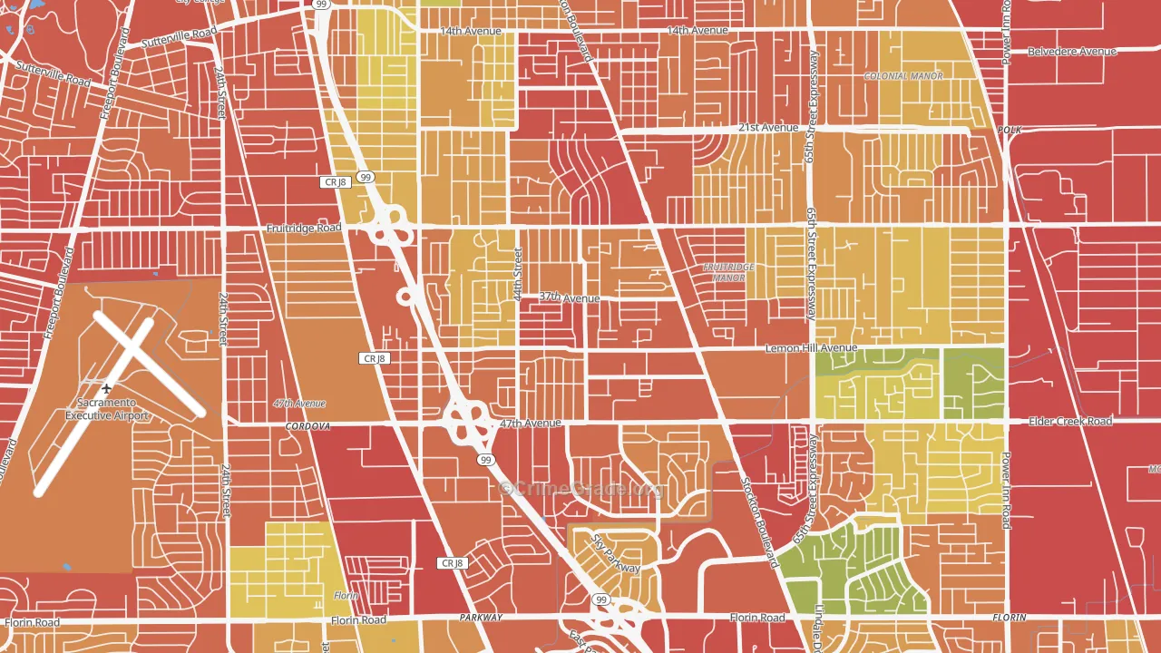 Lemon Hill, CA Map of Arson Rates