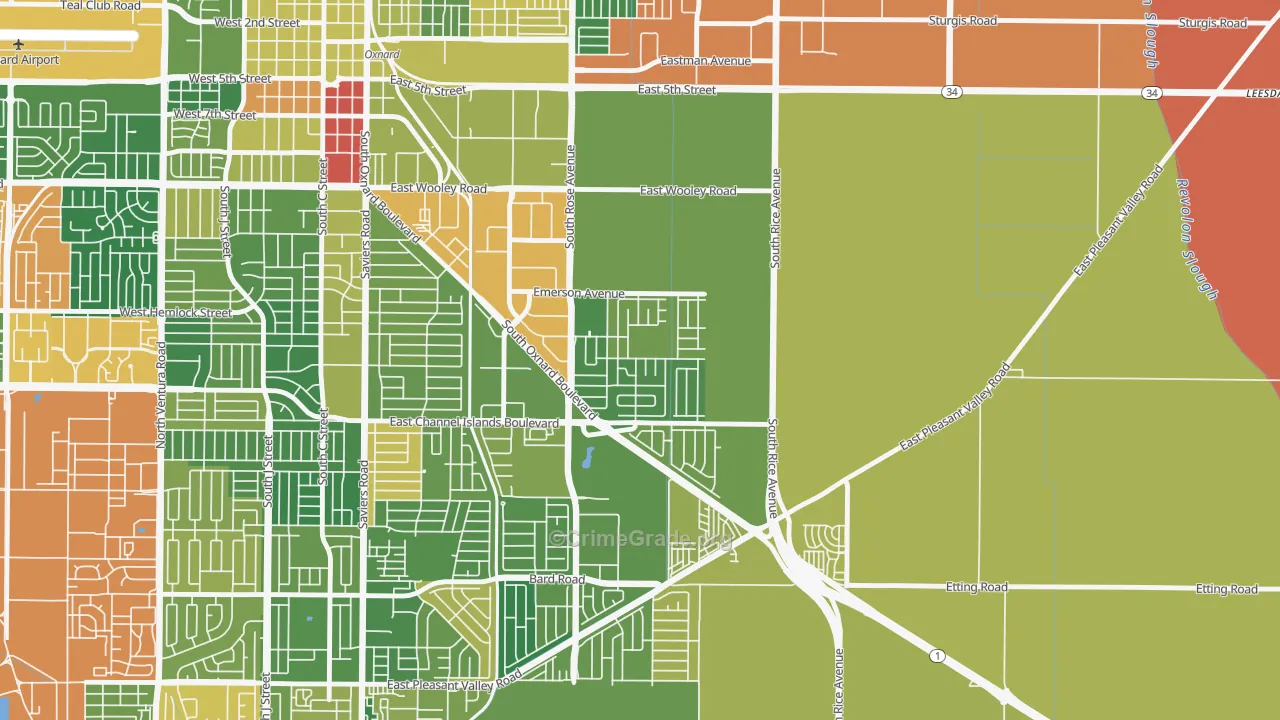 Lemonwood Eastmont, Oxnard, CA Map of Arson Rates