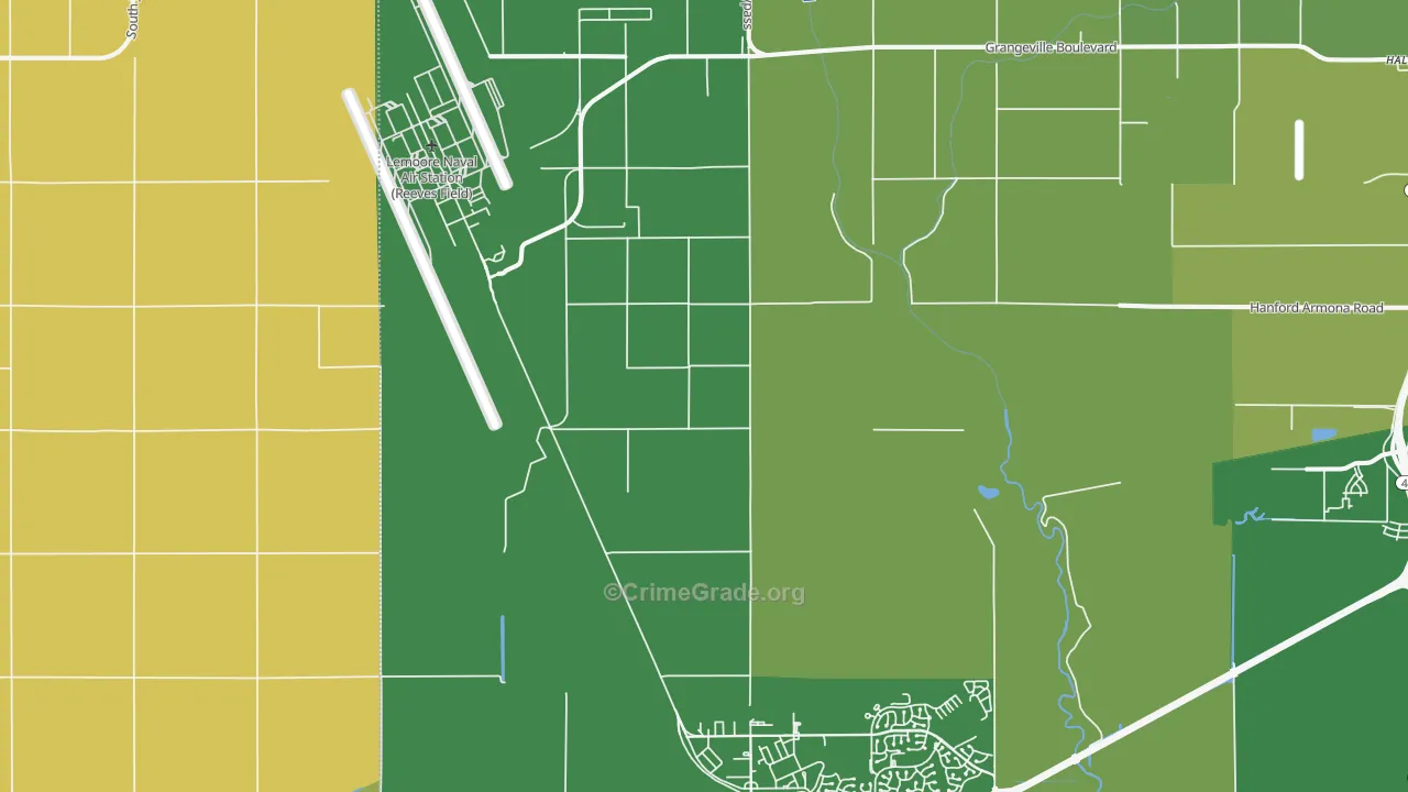 Lemoore Naval Air Station, CA Map of Arson Rates